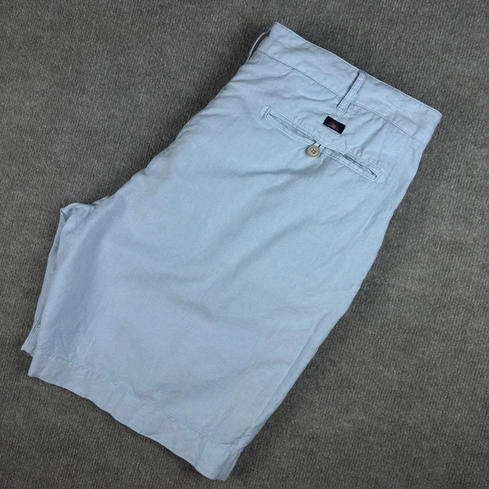 Faherty Brand Men's Light Blue Linen Blend Chino Shorts Size 36 Casual Beach